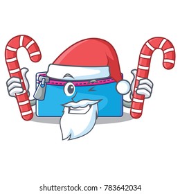 Santa with candy pencil case character cartoon