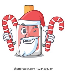 Santa with candy perfume bottle isolated in the mascot