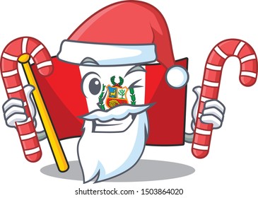 Santa with candy peru flag stored in character drawer