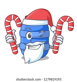 Santa with candy plastic barrel container for fish cartoon