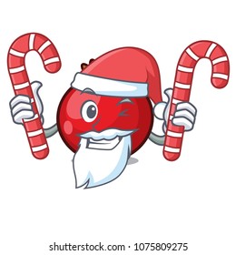 Santa with candy red currant mascot cartoon