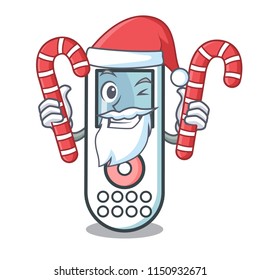 Santa with candy remote control mascot cartoon