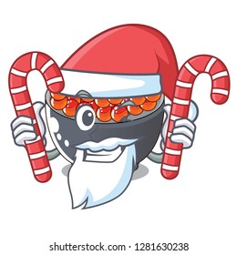 Santa with candy salmon roe with isolated on mascot