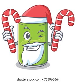 Santa with candy soft drink character cartoon