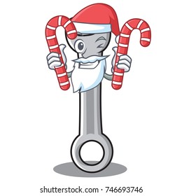 Santa with candy spanner character cartoon style