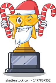 Santa with candy star shaped cartoon the toy trophy