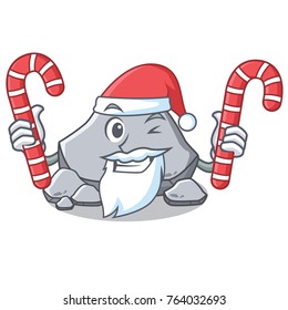 Santa with candy stone character cartoon style