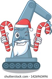 Santa with candy toy mechatronic robot arm cartoon shape
