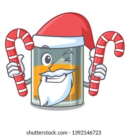 Santa with candy whiskey in the a mascot shape