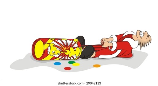 Santa cannot blow up a cracker on a holiday.