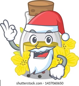 Santa canola seed oil on a cartoon