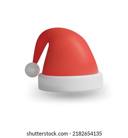 santa cap 3d cap vector illustration, cartoon santa vector cap.