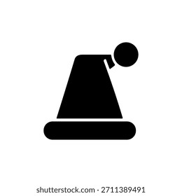 Icono de Santa Cap o logotipo aislado signo símbolo Ilustración vectorial - iconos de vector de estilo negro de alta calidad