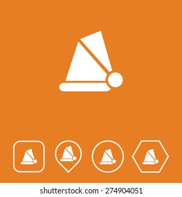 Santa Cap Icon on Flat UI Colors with Different Shapes. Eps-10.