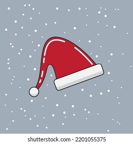 Santa cap icon vector flat design eps 10