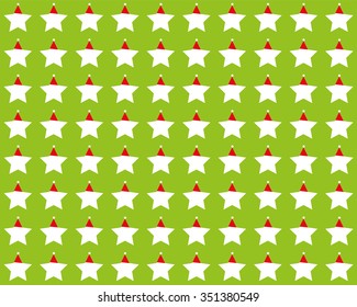 Santa cap on a Christmas star. Pattern
