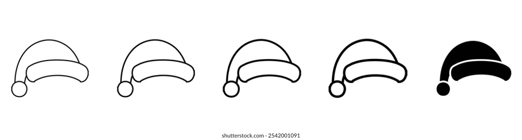 santa cap Simple outline illustration