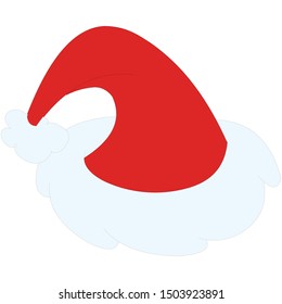 Santa Cap - Top turned Left - Cartoon Vector Image