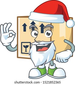 Santa cardboard close square in character mascot