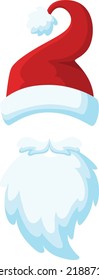 Santa carnival mask. Cartoon photo booth accessory