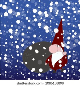Santa carries a bag of gifts for children