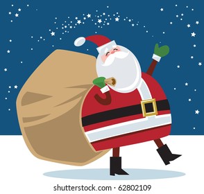 Santa carrying bag