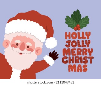 santa cartel design with lettering