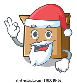 Santa cartoon cardboard placed next to chair