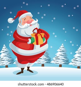 Santa cartoon of Christmas season design
