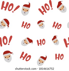Santa cartoon with hohoho phrase pattern.To see the other vector Christmas illustrations , please check Christmas collection.