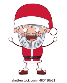 Santa cartoon icon. Merry Christmas season decoration figure theme. Isolated design. Vector illustration