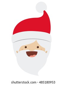 Santa cartoon icon. Merry Christmas season decoration figure theme. Isolated design. Vector illustration