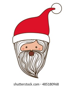 Santa cartoon icon. Merry Christmas season decoration figure theme. Isolated design. Vector illustration