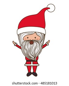 Santa cartoon icon. Merry Christmas season decoration figure theme. Isolated design. Vector illustration