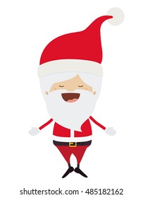 Santa cartoon icon. Merry Christmas season decoration figure theme. Isolated design. Vector illustration