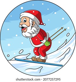 santa cartoon illustration playing sky