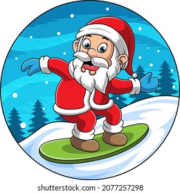 santa cartoon illustration playing sky