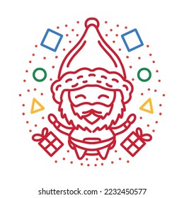 Santa Cartoon Mascot Design Vector illustration merry christmas symbol emblem