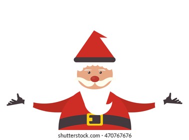 santa cartoon merry chistmas celebration icon. Flat and Isolated illustration. Vector illustration