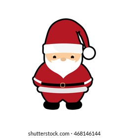 santa cartoon merry christmas celebration icon. Isolated and flat illustration, vector