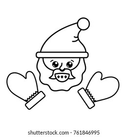 Santa cartoon of Merry christmas and season theme Isolated design Vector illustration