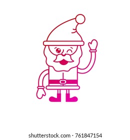 Santa cartoon of Merry christmas and season theme Isolated design Vector illustration