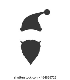 santa cartoon silhouette hat mustache merry christmas celebration icon. Isolated and flat illustration. Vector graphic