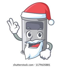 Santa cartoon steel trash can in the office