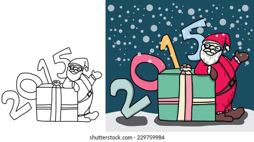 Santa cartoon vector and christmas's day