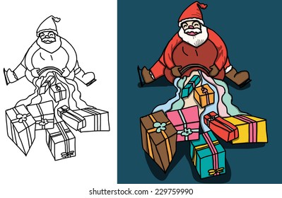 Santa cartoon vector and christmas's day