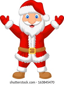 Santa cartoon waving
