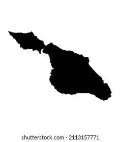 Santa Catalina island map silhouette, region, territory, black shape style illustration. Good use for sign, symbol, icon, logo, mascot, or any design you want.
