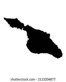 Santa catalina island map silhouette region, territory, black shape style illustration. Good use for sign, symbol, icon, logo, mascot, or any design you want.