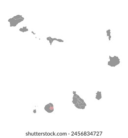 Santa Catarina do Fogo municipality map, administrative division of Cape Verde. Vector illustration.